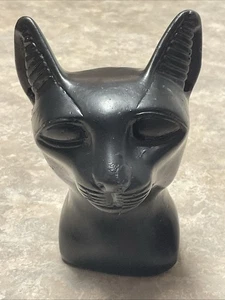 Alte ägyptische Göttin Katze Bastet Skulptur Statue Ägypten schwarzer Stein 4,75 Zoll - Bild 1 von 9