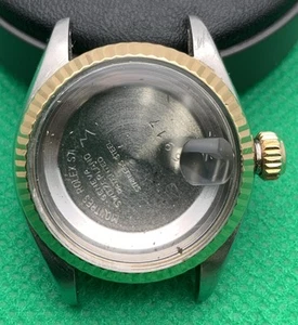 Caja de reloj Rolex Datejust 6917 genuina bisel cristal y corona para piezas o reparación - Imagen 1 de 18