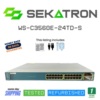 🔀 Cisco WS-C3560E-24TD-S | 24-Port Gigabit + 2×10G SFP Switch ⚡Fast Ship - Image 1 of 2