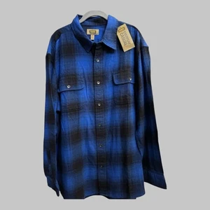 Foundry Mens Button Front Long Sleeve Flannel Size 2XL Shirt Plaid Cabincore - Picture 1 of 10
