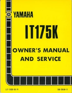 Yamaha Owner's Manual and Service - IT175K - c1982 - Picture 1 of 6