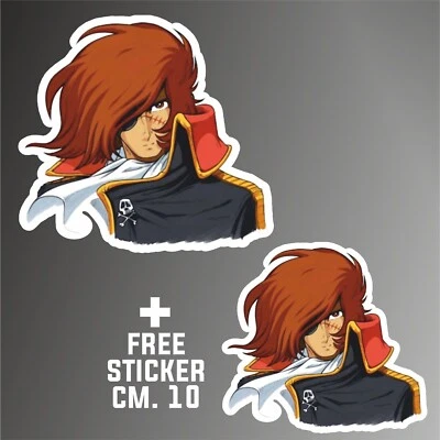 adesivo capitan harlock decal autocollant aufkleber +1 FREE STICKER CM. 10