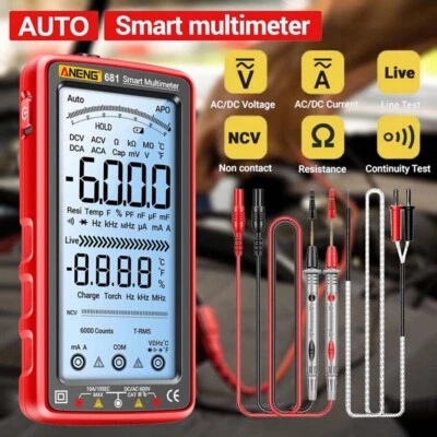 Smart LCD Digital Multimeter 6000 Counts AC/DC Voltage Tester Resistance Meter