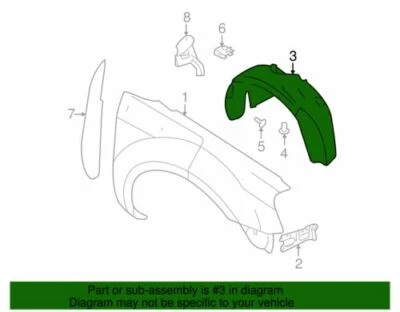 Forro guardabarros izquierdo Ford 500 Mercury Montego 2005-2007 OEM NUEVO 5G1Z-16103-AA Foto 1 de 3