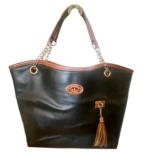 MM Tote Bag Purse Large Interior Shoulder Bag, Chain Straps, Tassel Charm, Large - Bild 1 von 9