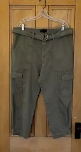 Banana Republic Womens High Rise Tapered Cargo Utility Pants Sz 14P Green AN NWT - Picture 1 of 12