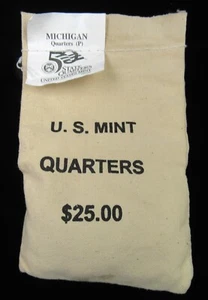 2004 P - Michigan State Quarters $25 Bag in US Mint Sewn Bag - Picture 1 of 1
