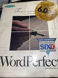 Vintage 1994 WordPerfect Complete Version 6.0A DOS/Windows Manual License Disks - Picture 1 of 8