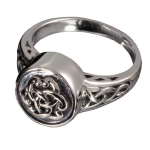 Antique Celtic Ash Holder Cremation Urn Ring Size 9 Jewelry Sterling Silver - Picture 1 of 1