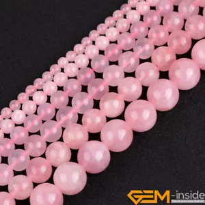 Natürlicher Rosenquarz Edelstein Runde Perlen 15" 3 mm 4 mm 6 mm 8 mm 10 mm 12 mm 14 mm 16 mm - Bild 1 von 56