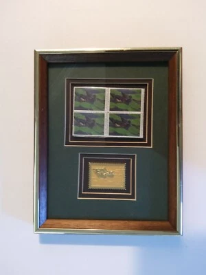 Selo vintage emoldurado Ducks Unlimited $ 5 1994 com folha de ouro $ 5 réplica selo - Imagem 1 de 2
