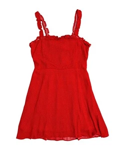 Red Polka Dot Dress Strappy Ruffles Le Lis Mini A line SZ S NWT - Picture 1 of 10