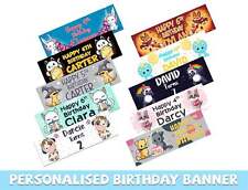 Personalised Animal Design Birthday Banners Kids Party Decoration Children 286