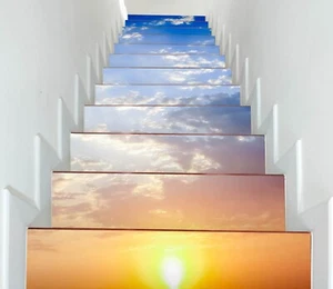 3D Sky Sunshine G203 Stair Risers Decoration Photo Mural Vinyl Decal Wallpaper E - Picture 1 of 6