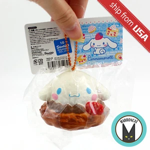 Authentic Japan Sanrio Cinnamoroll Squishy Waffle Ice Cream Chocolate keychain - Picture 1 of 3