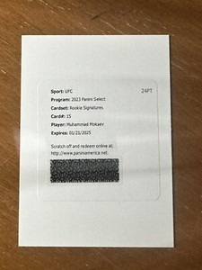 2023 Panini Select UFC Muhammad Mokaev Rookie Signatures Auto Redemption