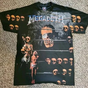 Camisa De Colección Megadeth Cuenta Regresiva para la Extinción L AOP Reimpresión Puntada Única Reimpresión  - Imagen 1 de 7
