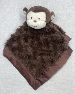 Manta de seguridad Lovey marrón peludo mono línea niños remolinos Foto 1 de 4