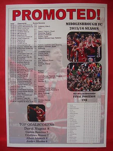 Middlesbrough FC Championship runners-up 2016 - souvenir print - Picture 1 of 1