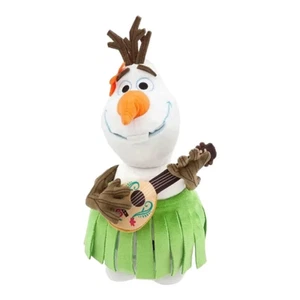 Neu Olaf mit Hula Gras Rock & Ukulele hawaiianische Plüschpuppe gefroren Disney Store - Bild 1 von 2