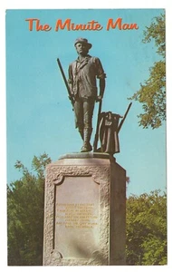 Vintage Minute Man Statue Concord Massachusetts Postcard Posted 1969 - Picture 1 of 2