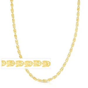 Floreo 10k Yellow Gold 2.5mm Solid Turkish Rope Chain Necklace - Picture 1 of 5