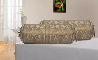 Bohemian Indian Yoga Bolster Pillow Cover Cylinder Neck Roll Cushion Tube Pillow - Image 1 of 4