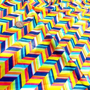 4-way Stretch Multicolor Geometric Print Fabric Spandex by Yard for Activewear - Picture 1 of 5