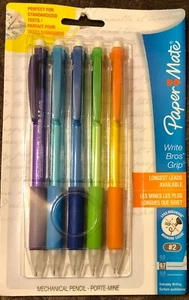 5 Count Paper Mate Write Bros Grip Mechanical Pencils - #2 - 0.7 mm Lead - Picture 1 of 2