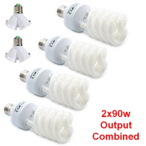 Fodoto 4pcs 45w or Splitted Into 2x90w 5500K Daylight CFL Bulbs for Photo/Video - Picture 1 of 5