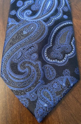 Corbata de cuello Stafford Proformance azul, 100 % seda para hombre Foto 1 de 4