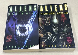Aliens Vintage PB Book Lot 1 Earth Hive 2 Nightmare Asylum Steve Perry - Picture 1 of 7