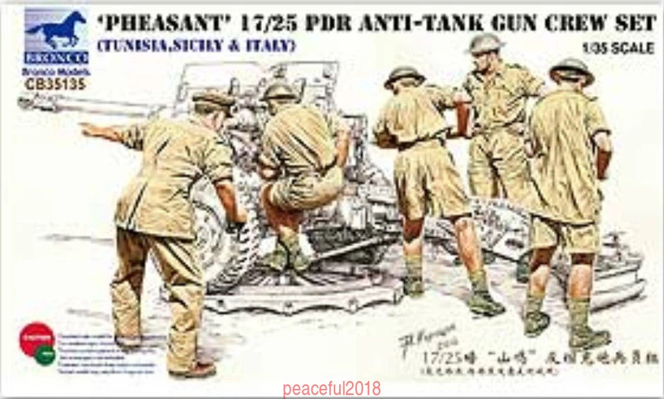 Bronco #CB35135 1/35  Pheasant 17/25 Pdr Anti-Tank Gun Crew Set - Image 1 of 1