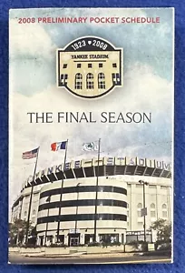 Última temporada del Yankee Stadium 1923-2008 / New York Yankees calendario de bolsillo - Imagen 1 de 8