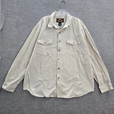 Camisa DE COLECCIÓN Harley Davidson Hombres Abotonada 2XL Bordada Estrella Botón Años 90 LEER Foto 1 de 4