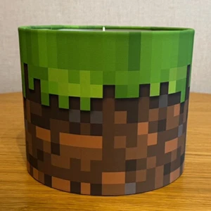 Pixels Gaming Mud & Grass minecraft Ceiling Drum Light Shade 25cm/10" - Picture 1 of 2