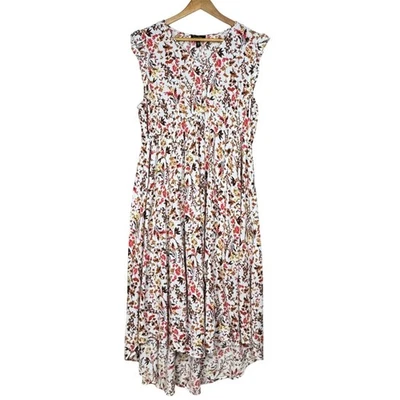Jessica Simpson Hi-Lo Midi Dress Womens XL Floral Viscose Boho Chic Whimsical - Image 1 of 4