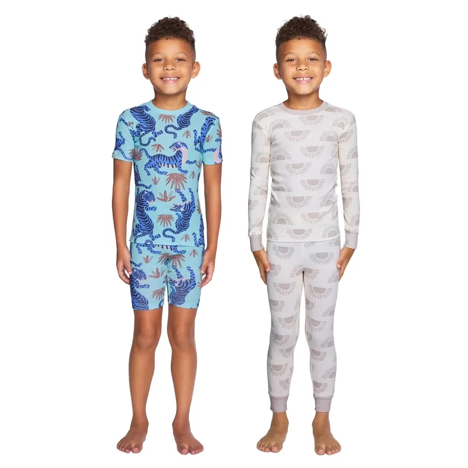 Charlie & Scout Kids 4 PC Pj Set tallas 2T, 3t, 4t, 5, 6 juegos azules Foto 1 de 4