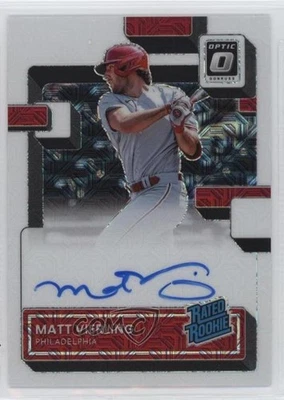 2022 Panini Donruss Optic White Mojo Prizm /99 Matt Vierling #RRS-MV Auto RC - Image 1 of 2