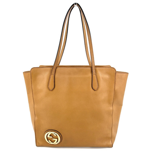 Raro! Borsa Gucci ad incastro in pelle marrone dal Giappone autentica 0512