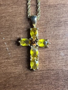 Citrine Cross Pendant - Picture 1 of 4