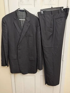 Brooks Brothers Men’s Gray Suit - 48L Jacket 40W Pants - 100% Wool Solid - Picture 1 of 5