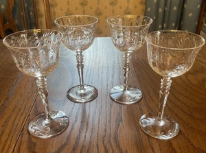 4 Vintage Rock Sharpe “Fernwood” Cocktail/cordial Glasses Excellent Condition - Picture 1 of 2