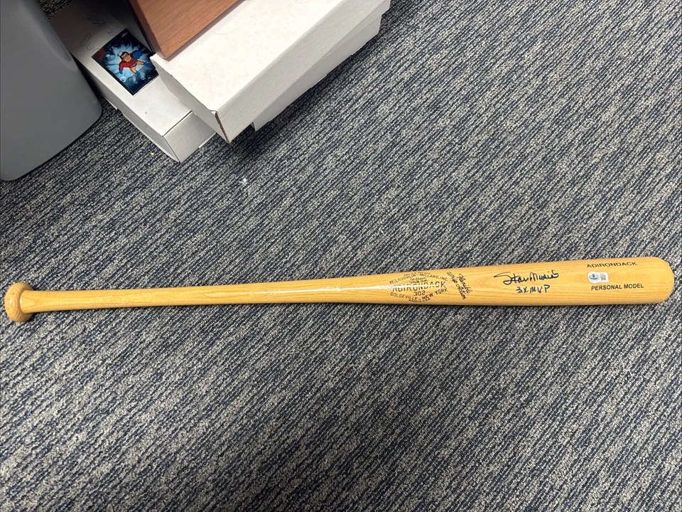 Stan Musial Signed Adirondack Personal Model Bat “3x MVP” Insc Cardinals HOF BAS - Image 1 of 3
