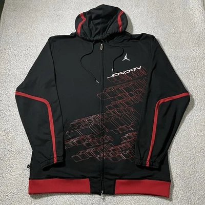 Jordan Sudadera con Capucha Para Hombres XL Negra Roja Cremallera Completa Chaqueta Jumpman Logo Y2K Baloncesto Foto 1 de 4