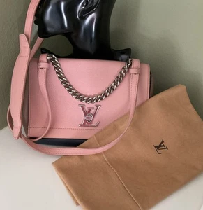 LOUIS VUITTON LV Lockme II BB 2 Way Bag Ballet Pink/Navy /Brown BEAUTIFUL 🤩 - Picture 1 of 24