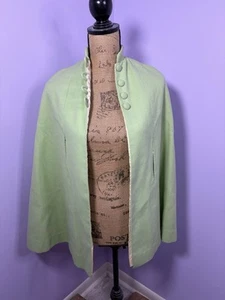 Youth Vintage Handmade Wool Cape Green - Picture 1 of 4