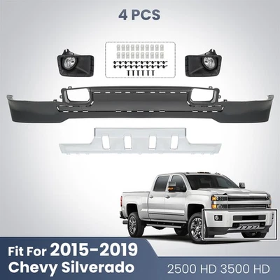 Front Bumper Cover For 2015-2019 Chevy Silverado 2500HD 3500HD With Skid Plate Foto 1 de 4