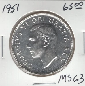 1951 Canada One Silver Dollar - BU - Picture 1 of 2