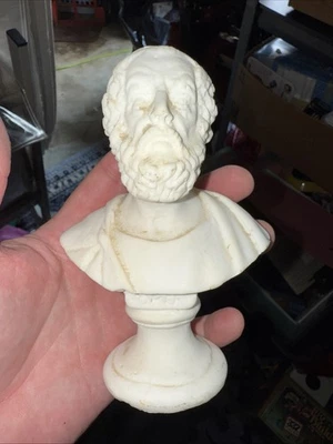 Homer Greek Poet Iliad and Odyssey alabaster bust Festos (L) - Image 1 of 4